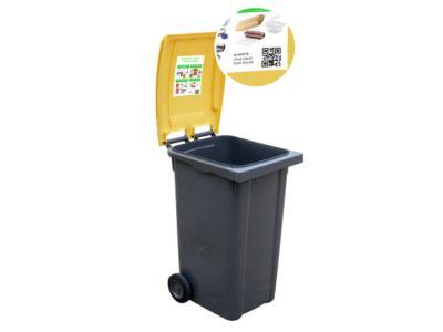 Etiquetage personnalisée poubelle jaune