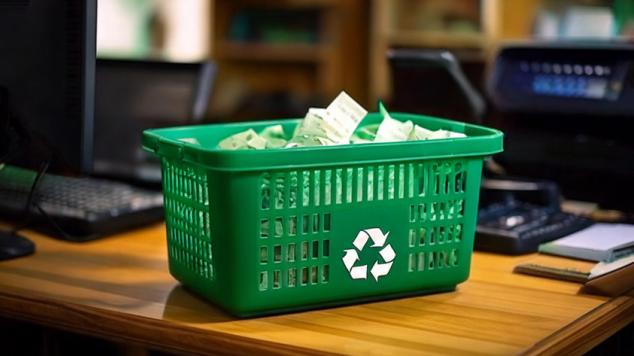 Poubelle de recyclage des Consommables et des déchets d'étiquettes et rubans