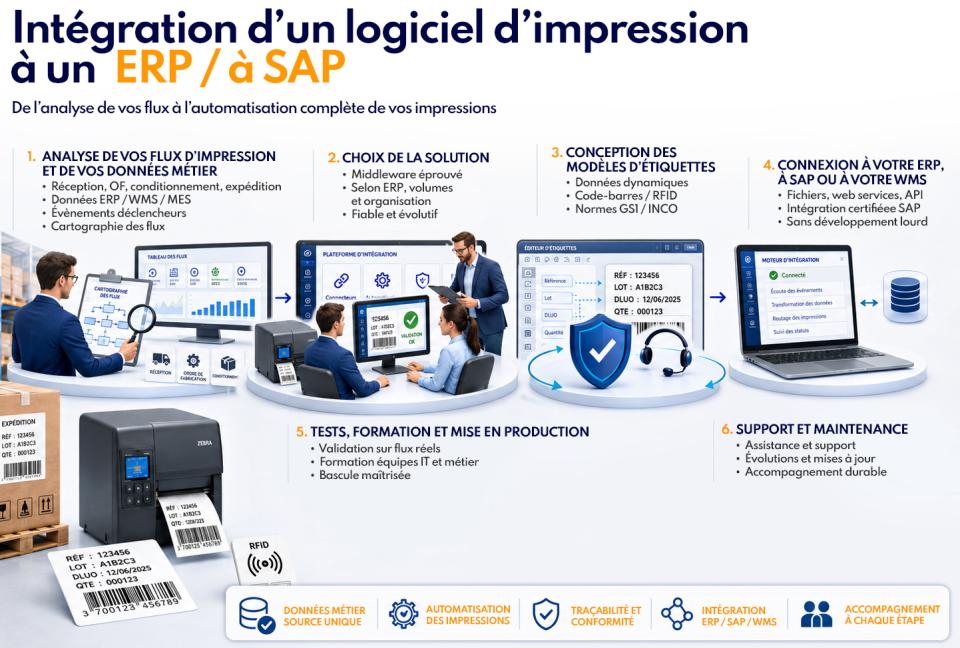 Intégration logiciel impression ERP SAP